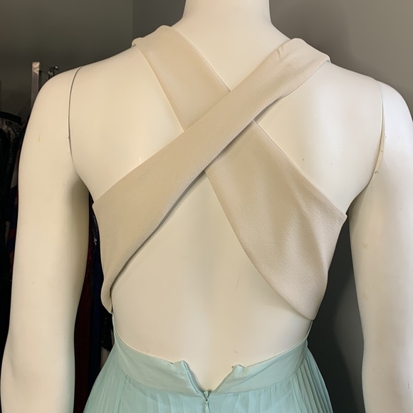 Sachons + Babi pleated dress color block blue prom formal - Picture 7 of 13